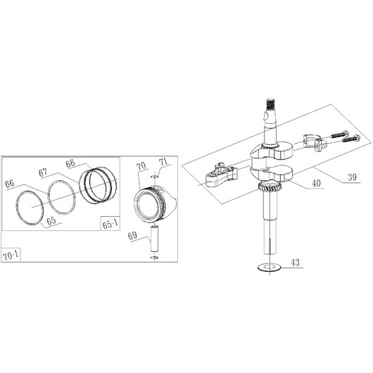 Поршень и коленвал Champion LM4630 после 2019г.
